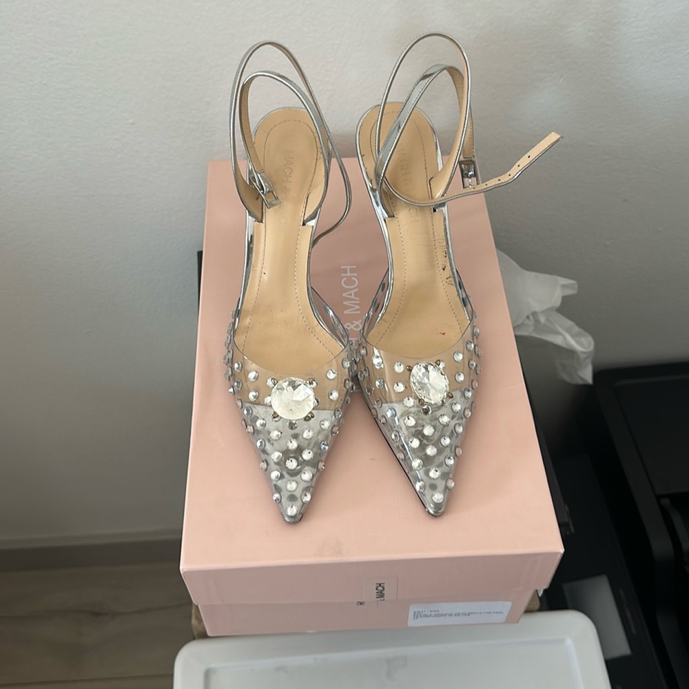 Mach & Mach crystal embellished stiletto
